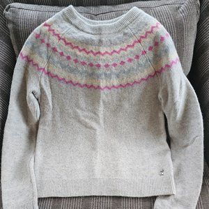 Joules Whitely Gray Marl Fair Isle Sweater